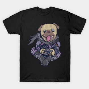 Pixel Gamer Pug - low-bit graphics - gift T-Shirt